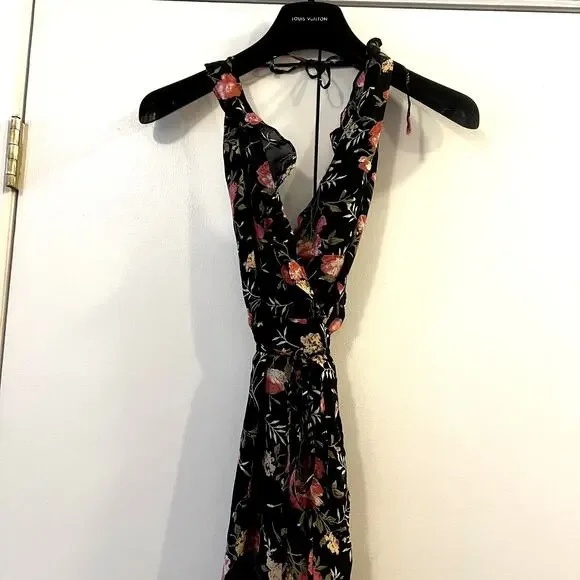 Reformation Hayworth Floral High Low Maxi Wrap Dress Carondelet Size S C0 - Picture 3 of 5